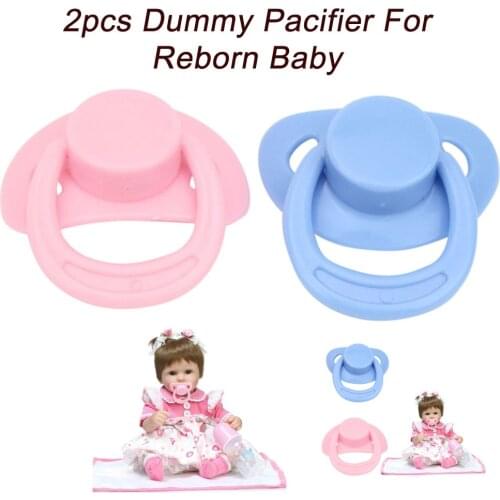 2PCS New Dummy Pacifier For Reborn Baby Dolls With Internal Magnetic Accessories sucette clip personnalise speen knuffel baby