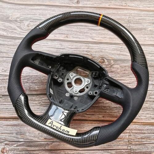 Real Carbon Fiber Steering Wheel Perforated leather with High Quality Cool Style For Audi A3 2014 2015 2016 2017 2018 2019 2020