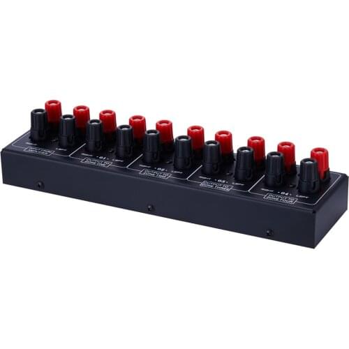 Stereo Audio Splitter Speaker Distribution Panel 4 Zones with Banana Plug 1 In 4 Out for Distributed Audio Receiver Splitter Box