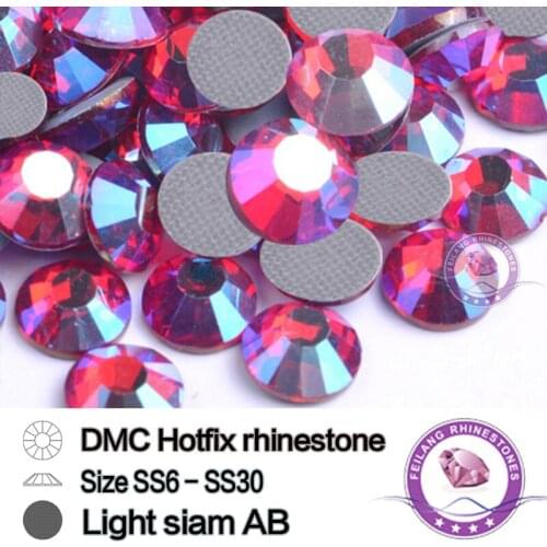 Light Siam AB Glass Crystals DMC SS6 SS10 SS16 SS20 SS30 Special Color DIY Stones For Garments Hotfix Rhinestones