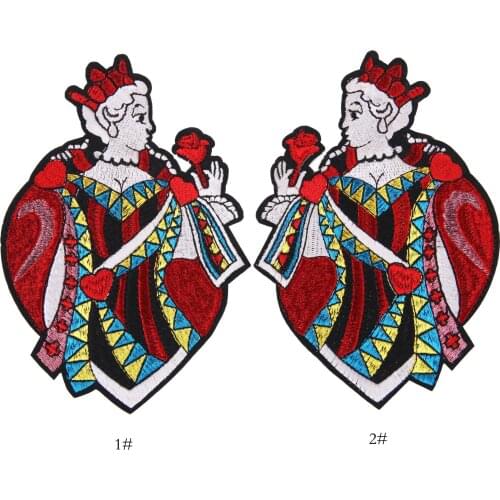 GUGUTREE embroidery big king patches Solitaire patches badges applique patches for clothing JW-98