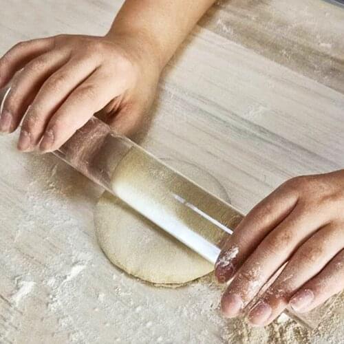 1pcs Clear Acrylic Rolling Pin Fondant Roller Length 11.8" Diameter 118" Baking Tools Clay DIY Pizza Pasta Roller Stick 30*300