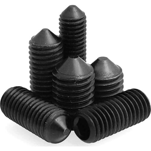 100pcs M3 Length 3/4/5/6/8/10/12mm Hex Socket Set Cone Point Screw 12.9 Grade Alloy Steel Grub Screw