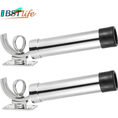 2 Pieces/ Lot Adjustable Removable Deck Mount stainless steel 316 fishing rod rack holders for boat