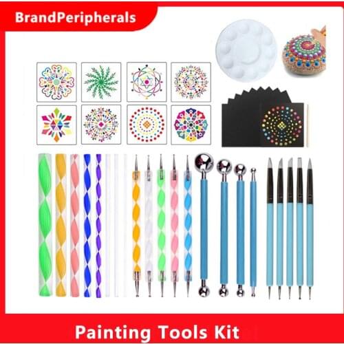 41 Piece Mandala Dotting Tools DIY Painting Stencils Ball Palette Paint Brushes Multifunction Embossing Dot Kit for art