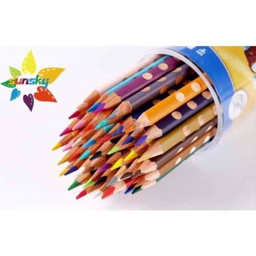 48pc/set Childrens Students Triangular Pole color pencil Painting pencil 24 Colored Hole Pencils drawing art set for lyra
