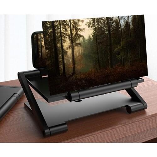 8 inch High Definition Mobile Phone Screen Amplifier with Magnifying Folding Phone Desk Holder for Movie Game Phone Amplifier