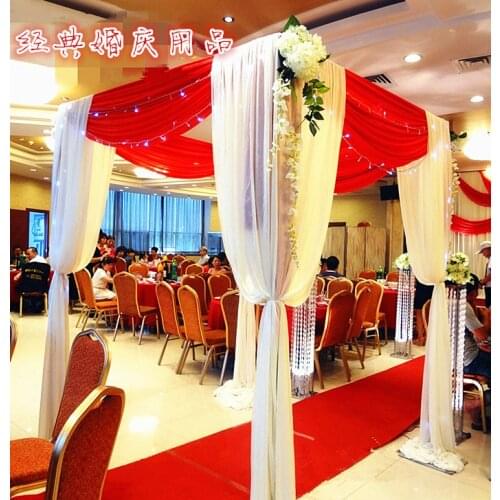 9.8ft * 9.8ft * 9.8ft red square canopy drape wedding decoration wedding stage decor wedding supply,Including Drape and Stand
