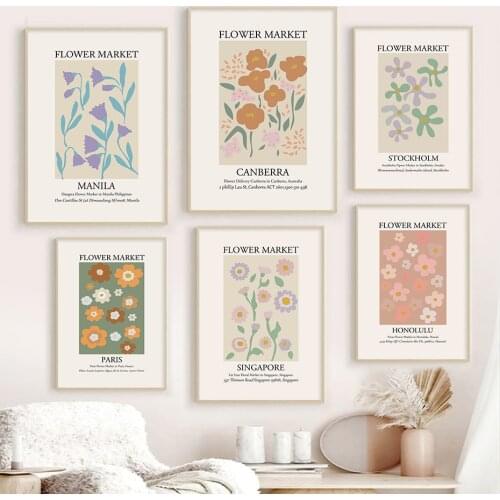 Abstract Flower Market Canberra Paris Floral Modern Posters Canvas Paintings Wall Print Art Picture Living Room Home Decor