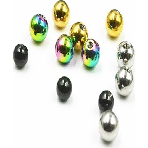 50X Stainless Steel Spare Beads Replacement BALLS Ear, Nose, Lip,Eyebrow Bars Multicolor DIY Body Jewelry 14G 16G