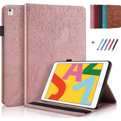 For iPad Air 3 Case 2019 10 5 inch Embossed Tree Tablet Funda For iPad 8/ 7 8th/7th Generation Case For iPad 10 2 Cover + Stylus