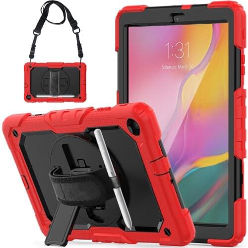 For samsung galaxy tab a 10.1 2019 SM T510 T515 case with rotation hand strap and kickstand