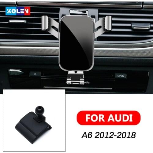 For Audi A6 2012-2018 Car Mobile Phone Holder Auto Charging Support Gravity Stand GPS Special Mount Support Navigation Bracket