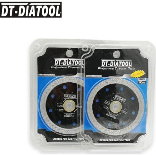 DT-DIATOOL 2pcs/set Dia 105mm/4" Superthin Diamond Cutting Disc X Mesh turbo rim Saw Blades Cutting Wheel thickness 1.2MM
