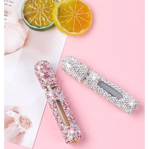Perfume Refillable Bottle, Mini Atomizer Luxury Portable Decorated With Rhinestones