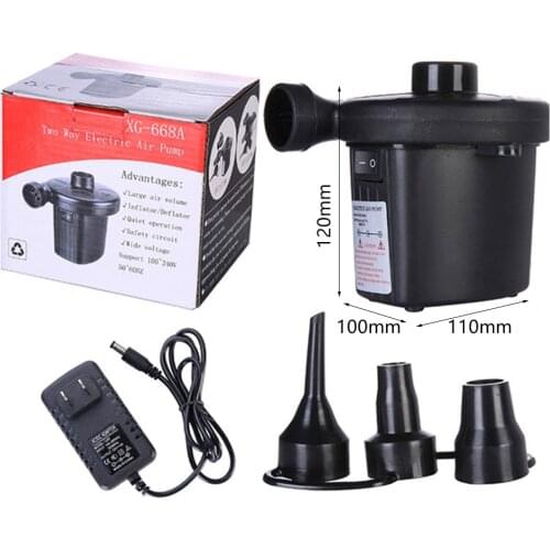 Electric Air Inflator Pump With 3 Nozzles Fast Air Filling Inflator Pump For Household Mattress Swimming Pool Camping Bed