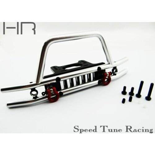 Hot racing Aluminum tubhlar front bumper with winch light mount for Axial SCX10