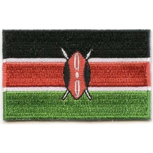 Kenya Country Patches Made by Twill MOQ50pcs Flat Broder with Iron On Backing free shipping by Post