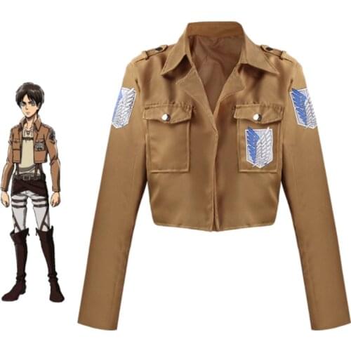 Attack on Titan Jacket Shingeki no Kyojin Jacket Eren Levi Mikasa Cosplay Costume Jacket Coat CosS-XXL