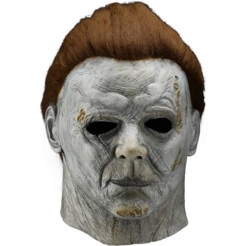 Horror Michael Myers LED Halloween Kills Mask Cosplay Scary Killer Full Face Latex Helmet Halloween Party Costume Props