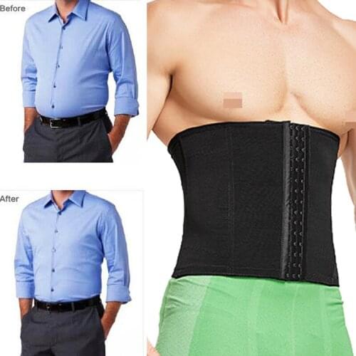 Men Body Shaper Workout Waist Trainer Trimmer Belt for Weight Loss Sweat Belly Belt Shapewear
