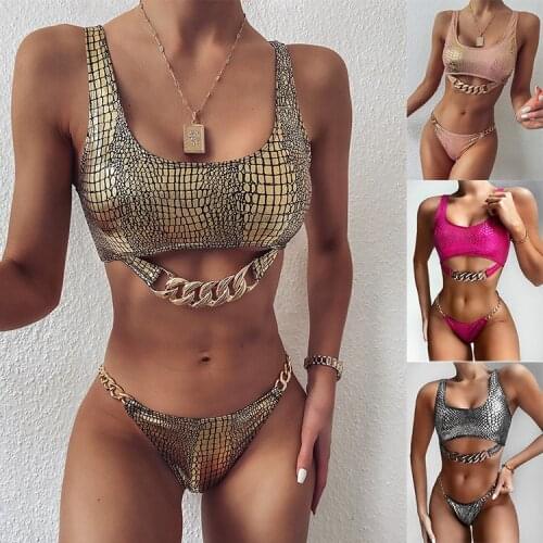 2021 New Sexy Summer Snake Printed Bikini Bather Female Swimsuit Women Swimwear Two-Pieces Set Beachwear Explosion Ladies Split