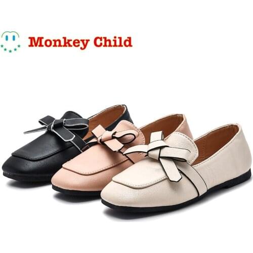 2021 New style Girls British style Spring Retro Foot cuff Leather shoes Princess shoes noble grace Japanese system Bean shoes