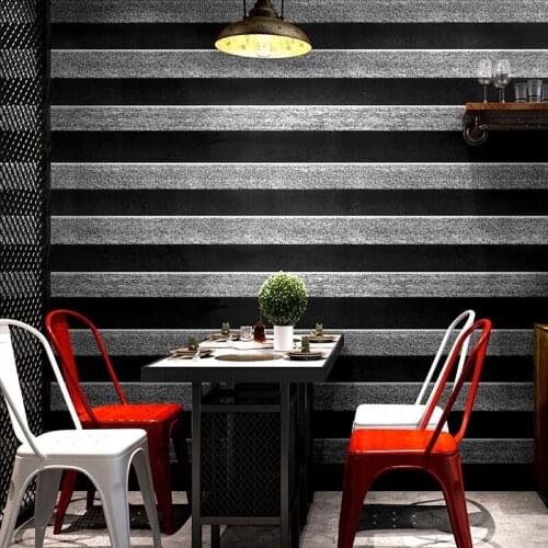 Beibehang wallpaper Living room bedroom TV background wall 3D wallpaper bar store coffee shop horizontal stripes matte wall