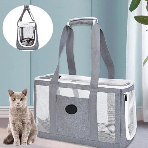Portable Cat Carrier Bag Breathable Small Dog Cat Single Shoulder Backpack Outgoing Travel Pet Handbag With Zippers Pet Supplies