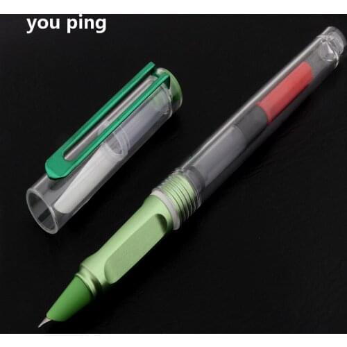 New Listing 6053 Transparent green Colour School Supplies Student Office Stationary Fountain Pen