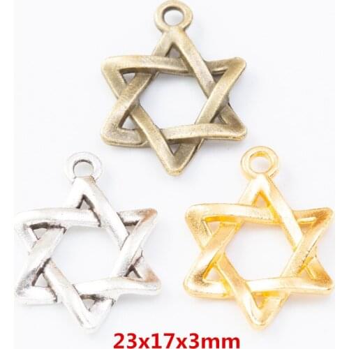 35 pieces of retro metal zinc alloy Five-pointed star pendant for DIY handmade jewelry necklace making 7724