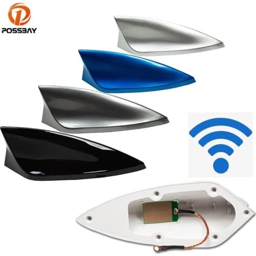 POSSBAY Universal Car Shark Fin Antenna Auto Roof FM/AM Radio Aerials Replacement Decoration for BMW Honda Toyota Hyundai Kia