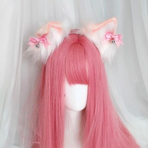 Simulation Animal Ears Cat Ear Headband Cute Bow Bell Fox Scottish Fold Lolita Headdress KC Headband Cos