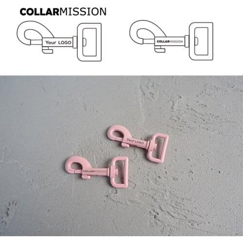 Pink colored baking paint dog clip durable and strong swivel hook We provide laser engraving service customize LOGO CPK25P