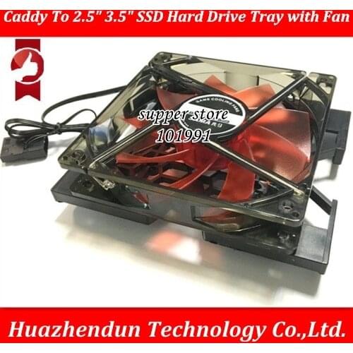 SSD Hard Drive Caddy To 2.5" 3.5" SSD Hard Drive Adapter Tray SSD Adapter Caddy Tray With Screws with Mounting Fan