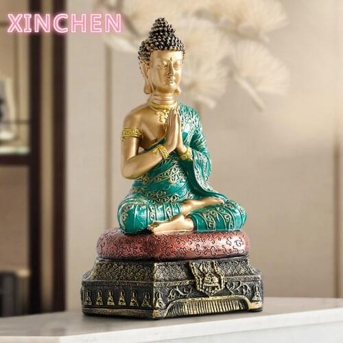 Buddha Statues Thailand for Garden office home Decor Desk ornament fengshui hindu sitting Buddha figurine Decoration