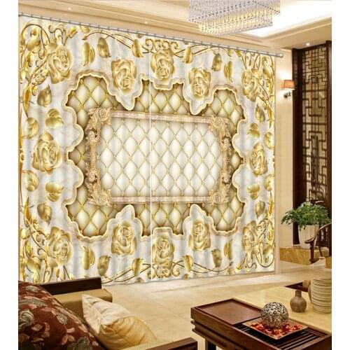 European style stereoscopic curtains Soft bag patte blackout 3D window curtains for bedroom Customized size luxury curtains