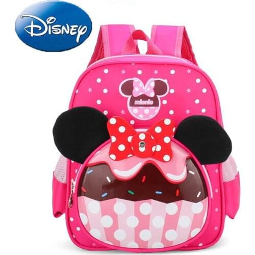 Disney Mickey Mouse Bag Backpack Pink Large Capacity Handbag Minnie Cartoon Travel Bags Cute Schoolbag Girl Shoulder Hobos