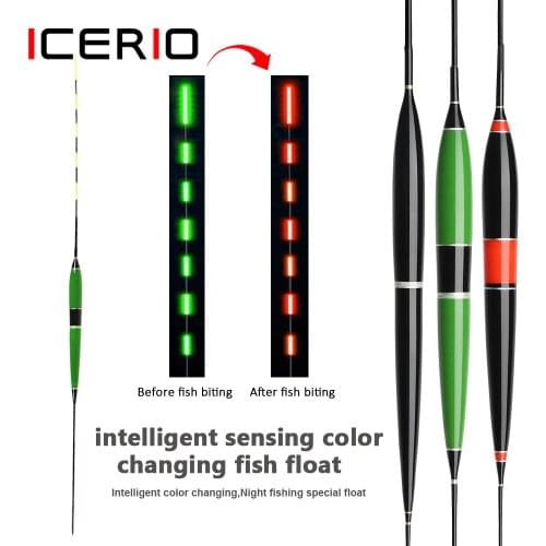 ICERIO Carp Fishing Smart LED Float Luminous Glowing Float Fish Bite Automatically Remind Electric Fishing Buoy with Battery