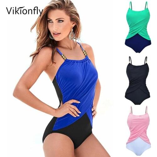 Vikionfly 4XL Super Plus Size Swimwear Women One Piece Swimsuit 2021Retro Large Tankini Swimming Suit For Ladies Bathing Suit