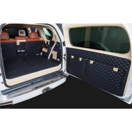 Full set car trunk mats + Back door mat for Toyota Land Cruiser Prado 150 7 seats 2020-2010 waterproof cargo liner boot carpets