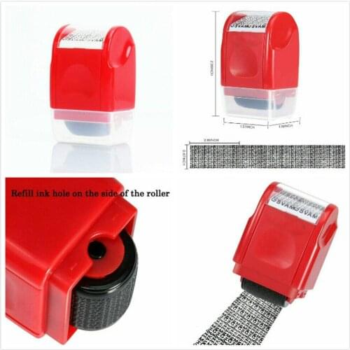 Identity Theft Protect Secure Confidential Data ID Wide Roller Stamp Ink Refill Red Easy To Use Safe Eco- friendly BU1705