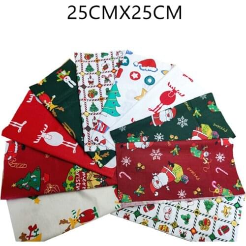 10 pcs Christmas Cotton Patchworks for DIY Bedding Cloth Sewing Patchwork Quilting Handmade Cotton