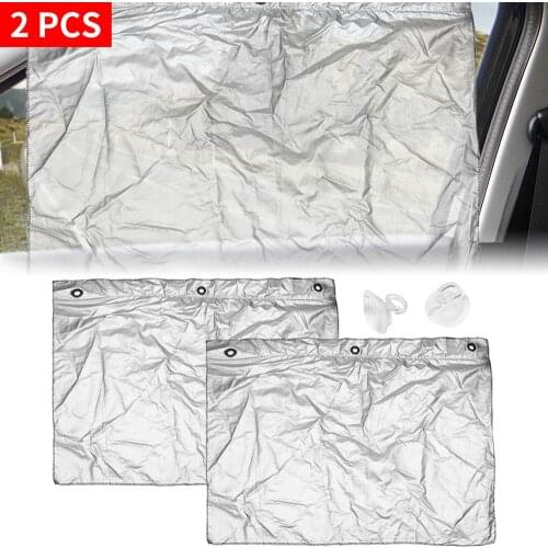 X Autohaux 70x52cm 2pcs Universal-Car Side Window Sun Block Curtain with Sucker Heat Insulation Anti Snow Ice UV Protection