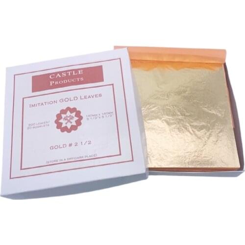 20 booklets 25 pieces per booklet foil 14 X 14 cm Imitation gold Silver leaf sheet foil copper leaf for Gilding Craft decoration