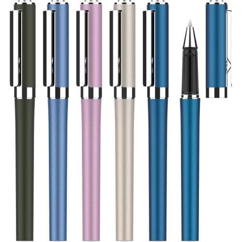 200pcs/lot New plastic pen black gel-ink promotion gifts custom logo metal clip gel pen