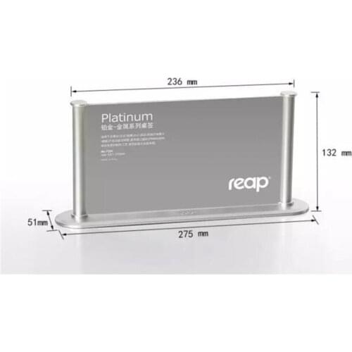 236*132 mm Imitation metal counter top sign holder desk sign label holder photo frame stand office name card display rack