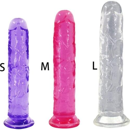 3 Size Translucent Soft Jelly Big Dildo Realistic Fake Dick Penis Butt Plug Sex Toys for Woman Men Vagina Anal Massage