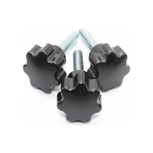 3pcs M6 Torx hand screws plastic headed adjustment screw T&TX seven star knob handle bolt 25mm head diameter 15mm-40mm long