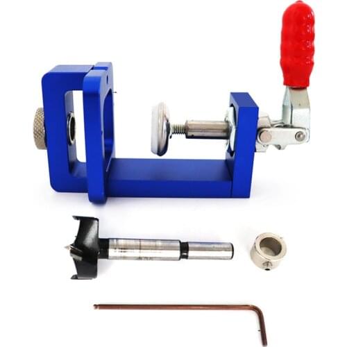 35mm Hinge Boring Jig Aluminum Alloy Hole Opener Template Woodworking Hole Drilling Guide Locator with Fixture For Door Cabinets